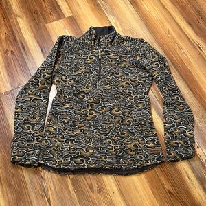 SHERPA BRAND, 1/4 zip Gray & Carmel in color, size Med.